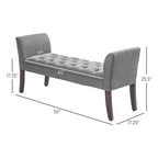 Banc de bout de lit avec capitonnage à boutons, banc d'entrée rembourré