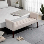 Banc de bout de lit avec capitonnage à boutons, banc d'entrée rembourré