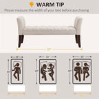 Banc de bout de lit avec capitonnage à boutons, banc d'entrée rembourré
