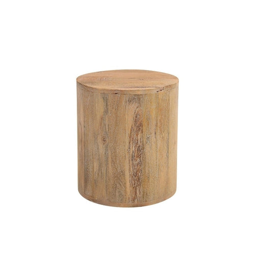 Table d'appoint ronde en bois massif naturel 18" - 16" X 18" X 16"