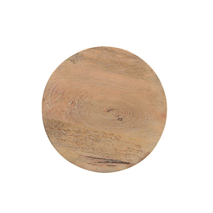 Table d'appoint ronde en bois massif naturel 18" - 16" X 18" X 16"