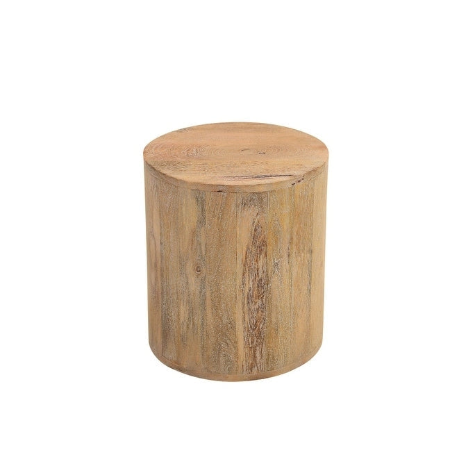 Table d'appoint ronde en bois massif naturel 18" - 16" X 18" X 16"
