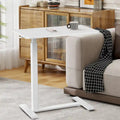 Table d'appoint de lit/bureau mobile sur roulettes blanc de 70 cm avec hauteur réglable