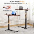 Table d'appoint de lit/bureau mobile sur roulettes blanc de 70 cm avec hauteur réglable