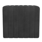 Pouf repose-pieds, capitonné en similicuir noir, 48 cm