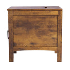 Table d'appoint en panneaux de particules de bois naturel avec tiroir et multiprise - 23,98 L x 14,02 l x 24,02 H