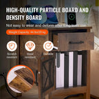 Table d'appoint en panneaux de particules de bois naturel avec tiroir et multiprise - 23,98 L x 14,02 l x 24,02 H