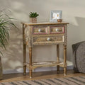 23,75 Table d'appoint moderne en bois avec trois tiroirs et une étagère inférieure ouverte pour salon ou chambre à coucher