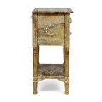23,75 Table d'appoint moderne en bois avec trois tiroirs et une étagère inférieure ouverte pour salon ou chambre à coucher