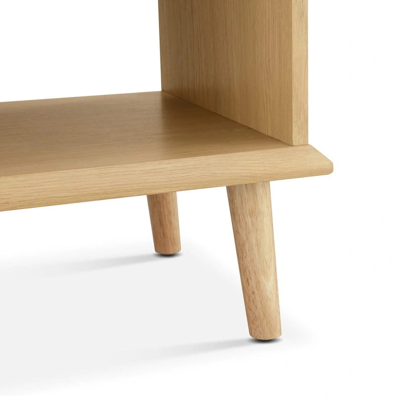Table d'appoint en rotin avec tiroir de rangement, station de charge et lumière tactile LED - 15,25x23,75