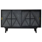Buffet en bois massif à 2 étagères, style Mid-Century Modern