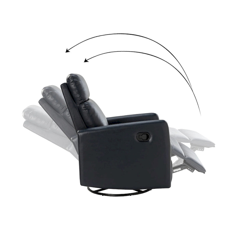 Fauteuil inclinable pivotant manuel Lyle avec base en métal