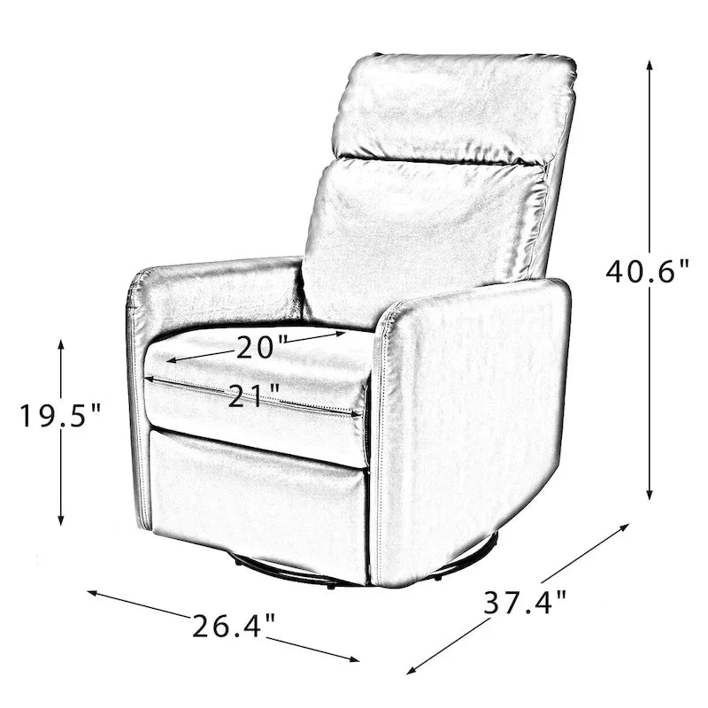 Fauteuil inclinable pivotant manuel Lyle avec base en métal