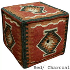 Pouf Kilim fait main en jute et laine d'Inde