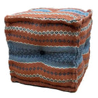 Pouf Kilim fait main en jute et laine d'Inde