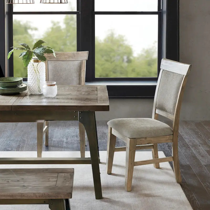 Chaise de salle à manger moderne (lot de 2), assise rembourrée avec pieds en bois massif pour salle à manger et cuisine