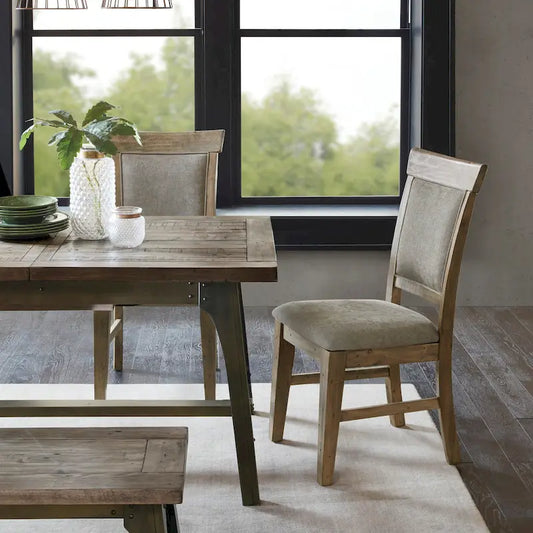 Chaise de salle à manger moderne (lot de 2), assise rembourrée avec pieds en bois massif pour salle à manger et cuisine