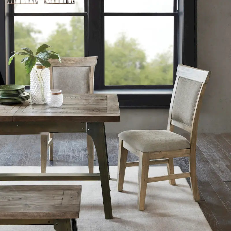 Chaise de salle à manger moderne (lot de 2), assise rembourrée avec pieds en bois massif pour salle à manger et cuisine