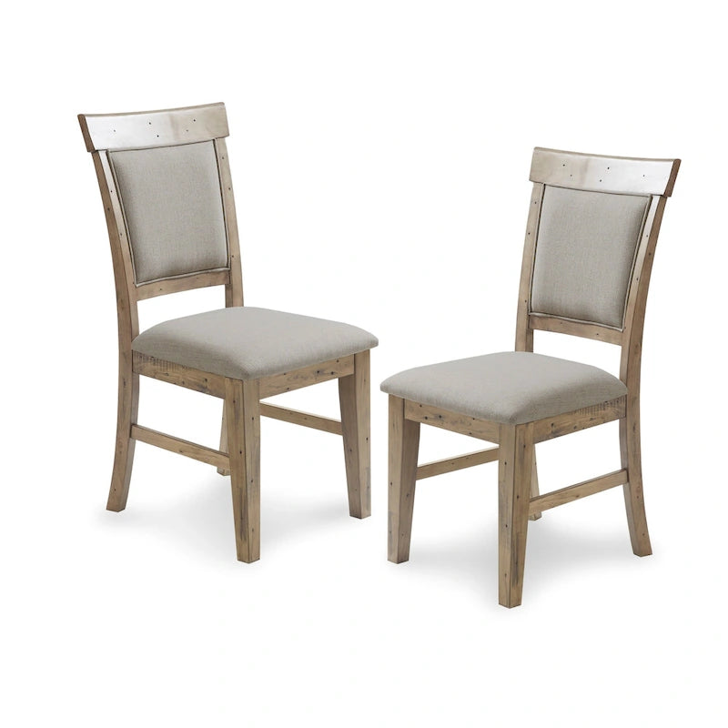 Chaise de salle à manger moderne (lot de 2), assise rembourrée avec pieds en bois massif pour salle à manger et cuisine