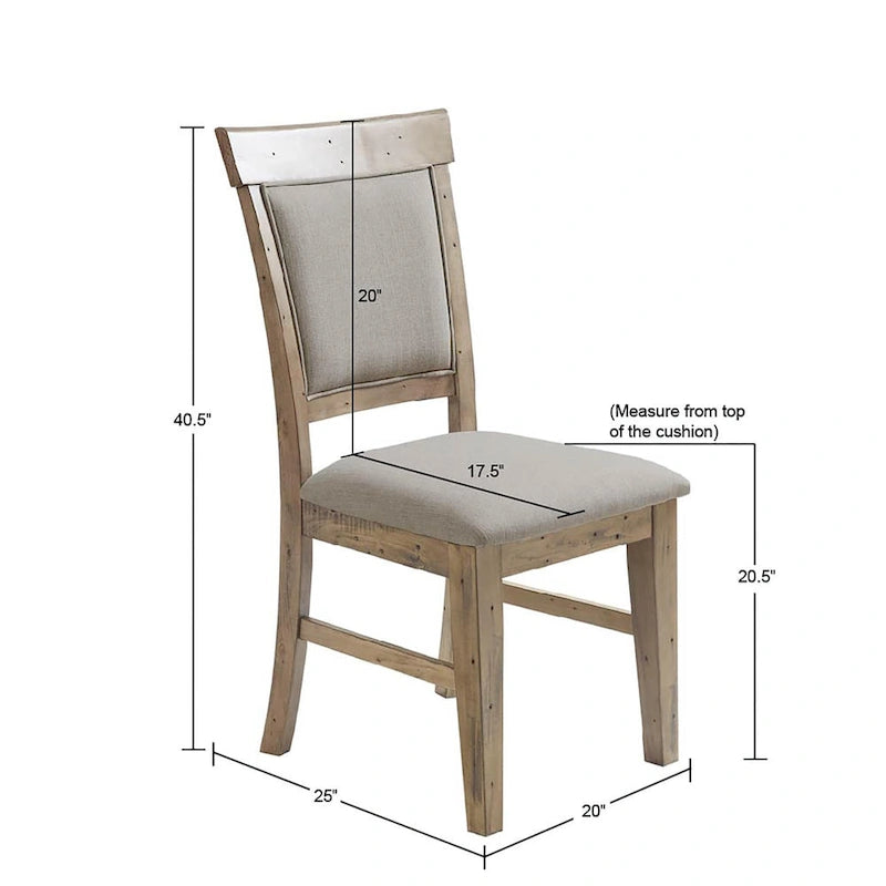 Chaise de salle à manger moderne (lot de 2), assise rembourrée avec pieds en bois massif pour salle à manger et cuisine