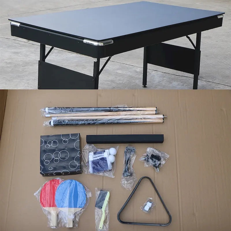 65.7 Tables de jeux portables 3-en-1, Billard, Tennis de table, Plateau de table pour la maison - S.O.