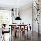 de 2 chaises de salle à manger modernes en bois avec dossier en Y, accoudoirs et assise en chanvre pour la maison, le restaurant et le bureau