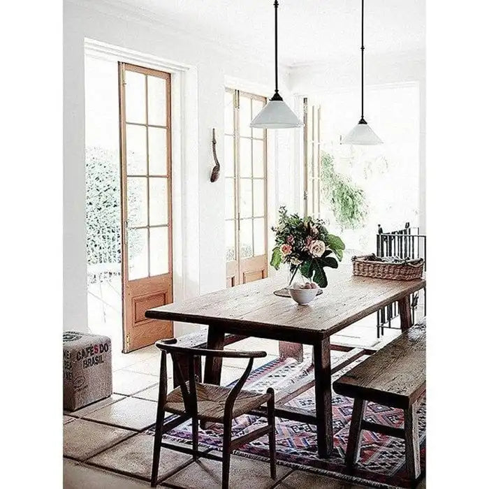 de 2 chaises de salle à manger modernes en bois avec dossier en Y, accoudoirs et assise en chanvre pour la maison, le restaurant et le bureau