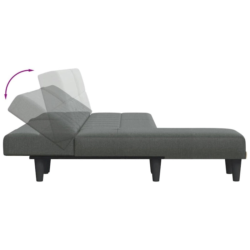Canapé convertible d'angle Gris foncé 100,4x55,1x27,6 Tissu - 100,4 x 55,1 x 27,6