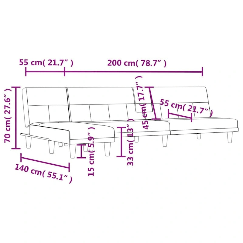 Canapé convertible d'angle Gris foncé 100,4x55,1x27,6 Tissu - 100,4 x 55,1 x 27,6