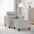 Canapé moderne avec fauteuil d'appoint rembourré avec pouf en tissu microfibre