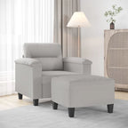 Canapé moderne avec fauteuil d'appoint rembourré avec pouf en tissu microfibre