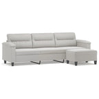 Canapé moderne avec fauteuil d'appoint rembourré avec pouf en tissu microfibre