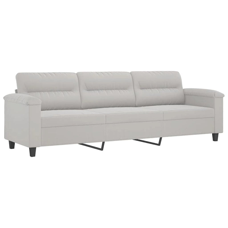 Canapé moderne avec fauteuil d'appoint rembourré avec pouf en tissu microfibre