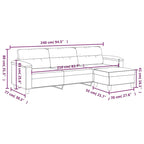 Canapé moderne avec fauteuil d'appoint rembourré avec pouf en tissu microfibre