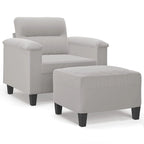 Canapé moderne avec fauteuil d'appoint rembourré avec pouf en tissu microfibre