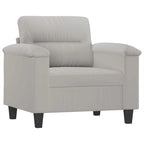 Canapé moderne avec fauteuil d'appoint rembourré avec pouf en tissu microfibre