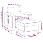 Canapé moderne avec fauteuil d'appoint rembourré avec pouf en tissu microfibre