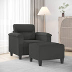 Canapé moderne avec fauteuil d'appoint rembourré avec pouf en tissu microfibre