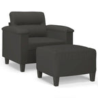 Canapé moderne avec fauteuil d'appoint rembourré avec pouf en tissu microfibre