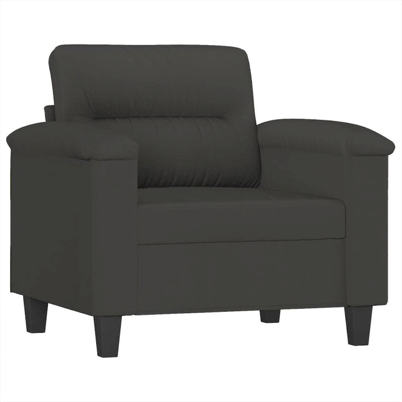Canapé moderne avec fauteuil d'appoint rembourré avec pouf en tissu microfibre