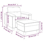 Canapé moderne avec fauteuil d'appoint rembourré avec pouf en tissu microfibre