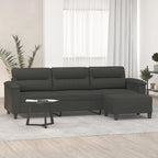 Canapé moderne avec fauteuil d'appoint rembourré avec pouf en tissu microfibre