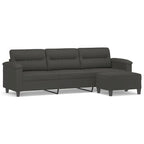 Canapé moderne avec fauteuil d'appoint rembourré avec pouf en tissu microfibre