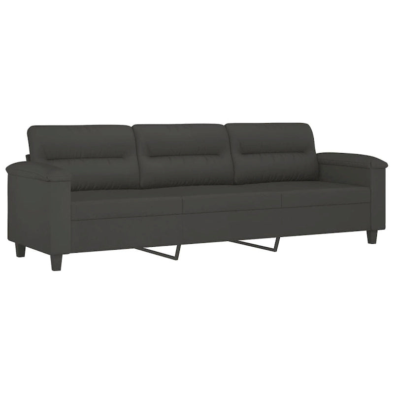 Canapé moderne avec fauteuil d'appoint rembourré avec pouf en tissu microfibre