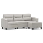 Canapé moderne avec fauteuil d'appoint rembourré avec pouf en tissu microfibre