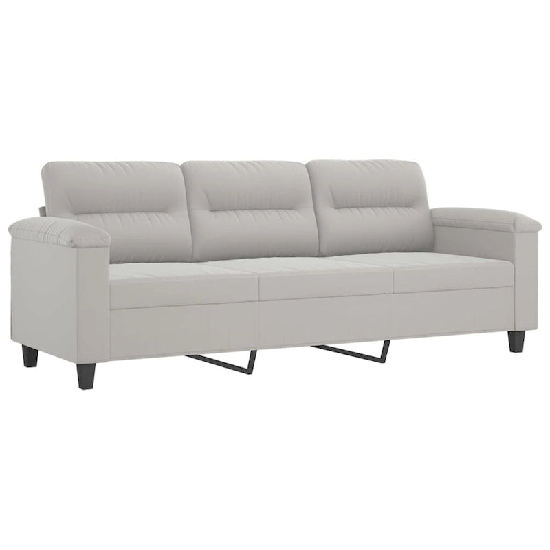 Canapé moderne avec fauteuil d'appoint rembourré avec pouf en tissu microfibre