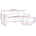 Canapé moderne avec fauteuil d'appoint rembourré avec pouf en tissu microfibre