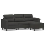 Canapé moderne avec fauteuil d'appoint rembourré avec pouf en tissu microfibre