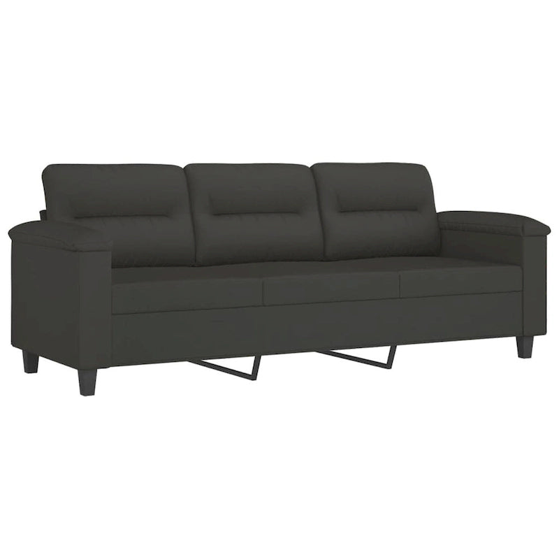 Canapé moderne avec fauteuil d'appoint rembourré avec pouf en tissu microfibre