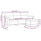 Canapé moderne avec fauteuil d'appoint rembourré avec pouf en tissu microfibre